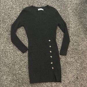 SHEIN kids grey Long Sleeve Knit Dress